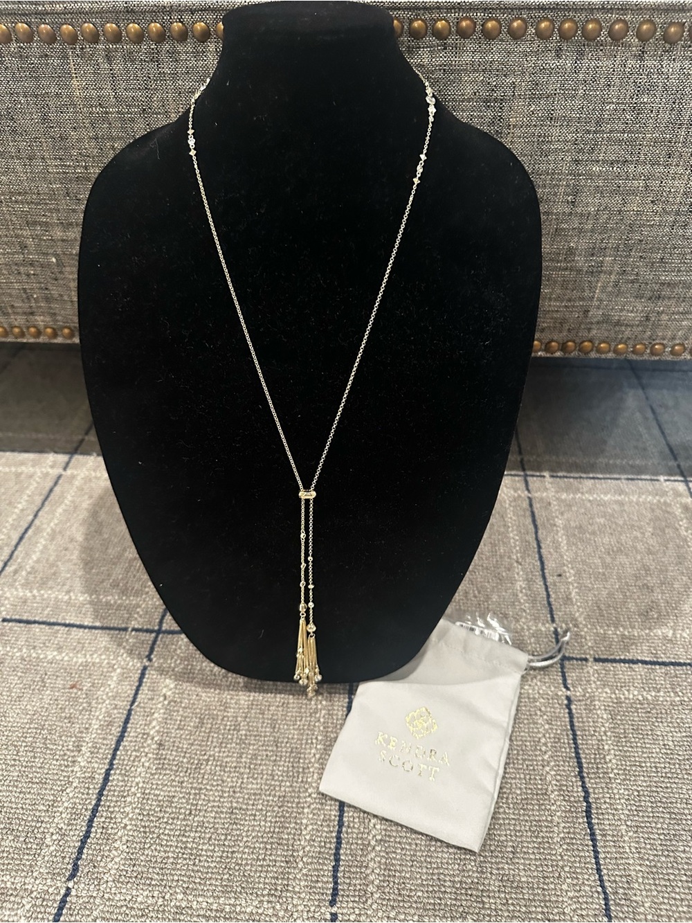 Kendra Scott Gold Double-Tassel Lariat Necklace